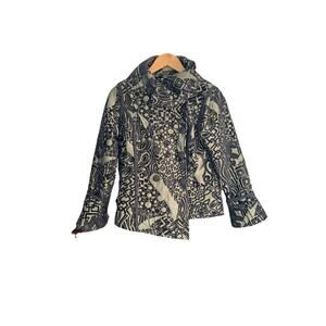 Yak Magic Art To Wear Jacket Sz Small 100% Silk Geometric Asymmetrical Vintage